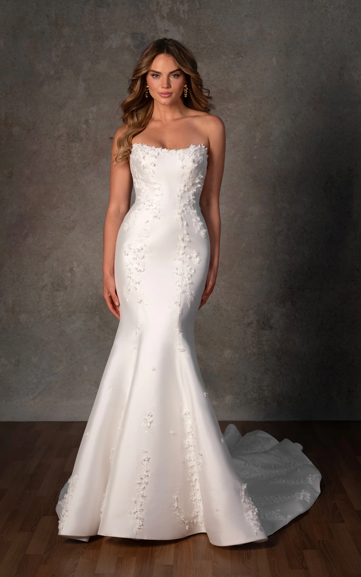 d4257 Fit and Flare Wedding Dress with Cat Eye Neckline by Essense of Australia
