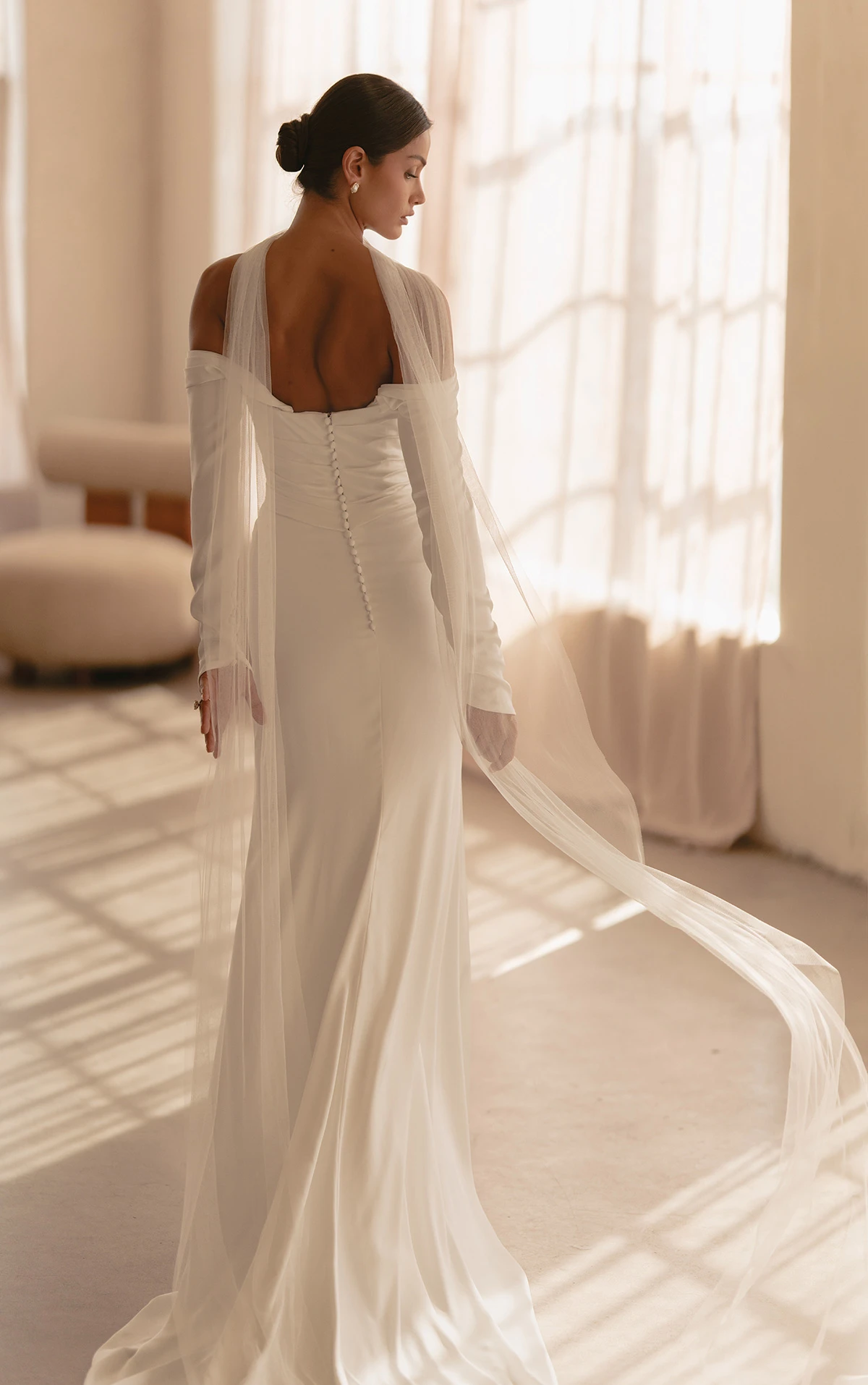 ml1997 Strapless Fit-and-Flare Wedding Dress with Ruched Bodice by Martina Liana