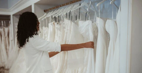 Bride wedding dress shopping