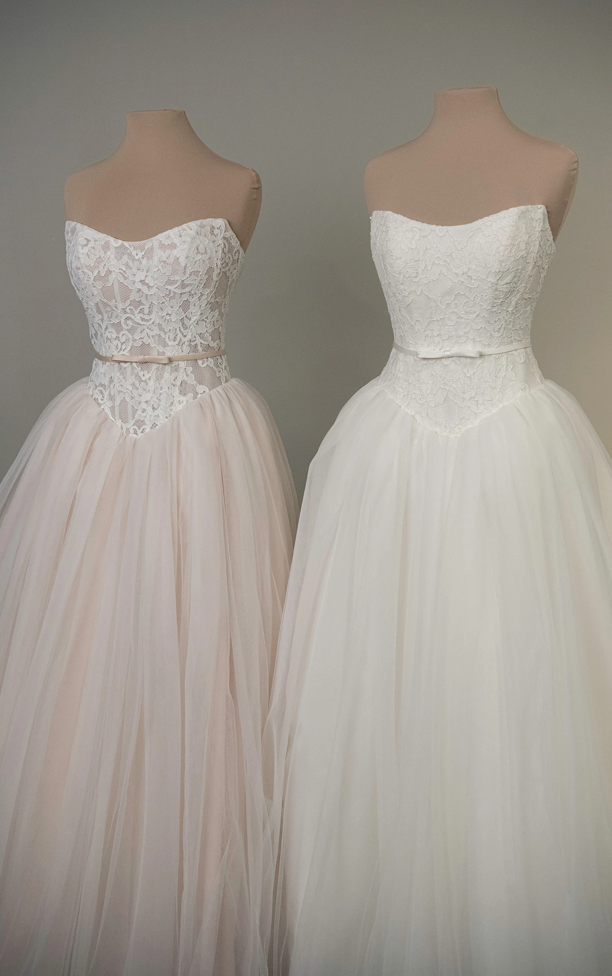 sy8189 Strapless Lace Ballgown Wedding Dress with Detachable Velvet Bow by Stella York