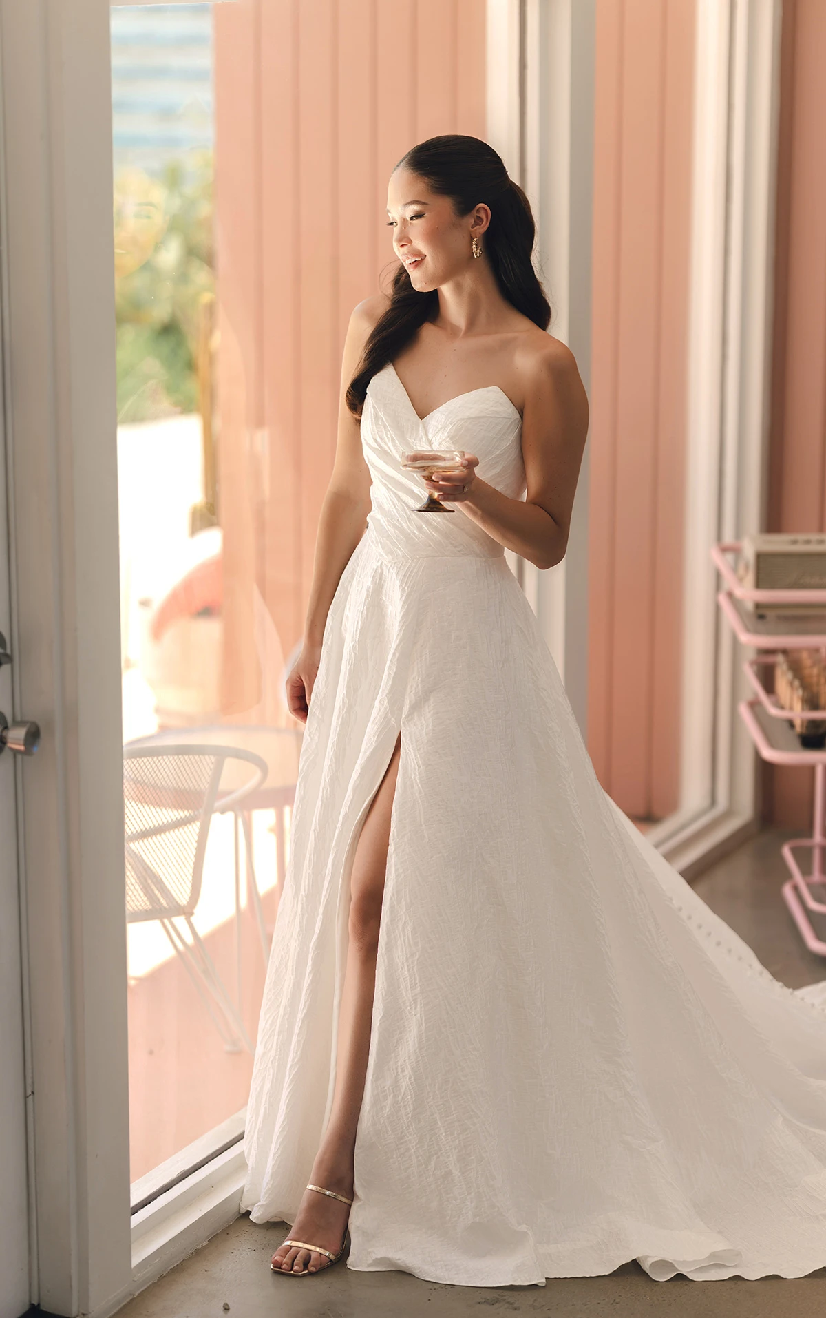 sy8191 A-Line Wedding Dress with Sweetheart Neckline and High Leg Slit by Stella York