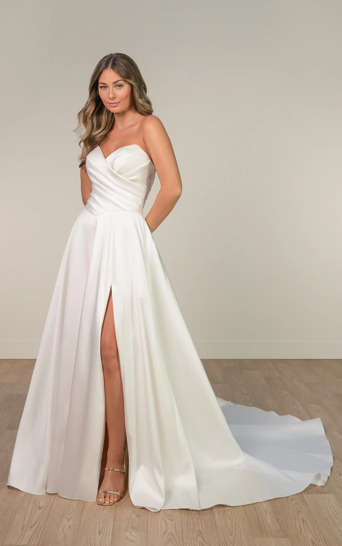 sy8191 A-Line Wedding Dress with Sweetheart Neckline and High Leg Slit by Stella York