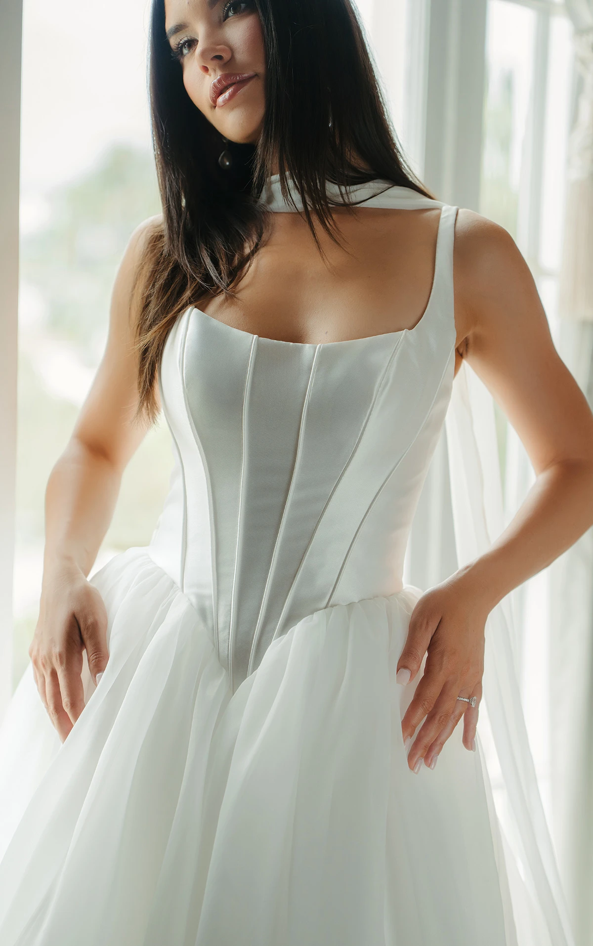 sy8222 Mikado and Organza Ballgown Wedding Dress with Scoop Neckline by Stella York